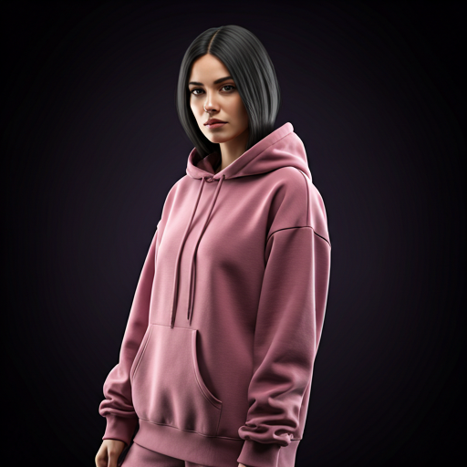 Model wearing rose streetwear hoodie